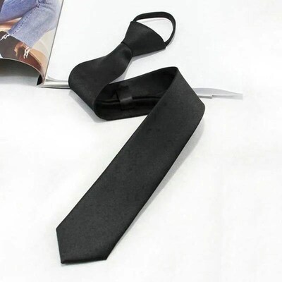 Black Simple Clip on Tie Security Tie Doorman Steward Matte