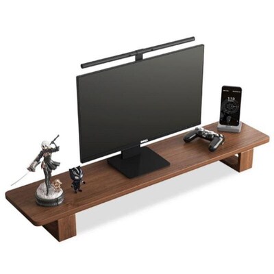 Large Dual Monitor Stand Riser, Solid Wood Desk ShelXf Offic
