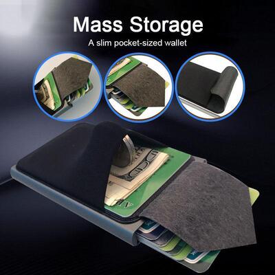 Rfid Smart Wallet Card Holder Metal Thin Slim Men Women Wall