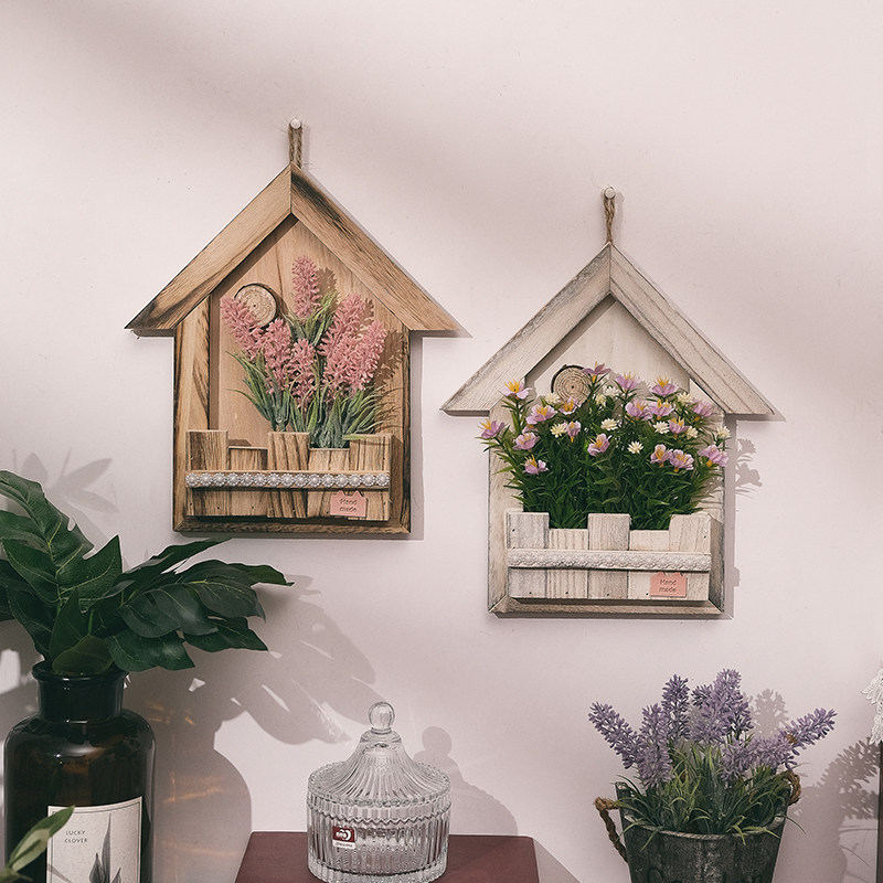 田园仿真花墙面装饰挂件家居壁挂花篮花器客厅卧室墙壁假花挂饰,家居饰品,壁饰,淘宝优惠券,粉丝福利购,淘宝优惠卷