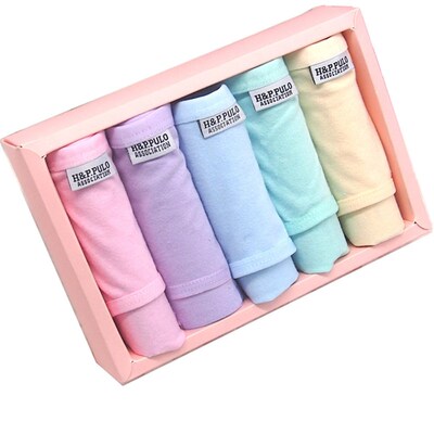5Pcs Womens Cotton Panties Female Cotton Briefs Womens Can