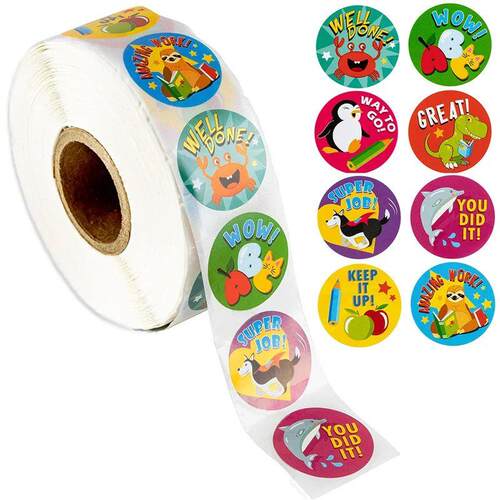 500pcs/roll Reward Stickers Encouragement Stickers for Kids