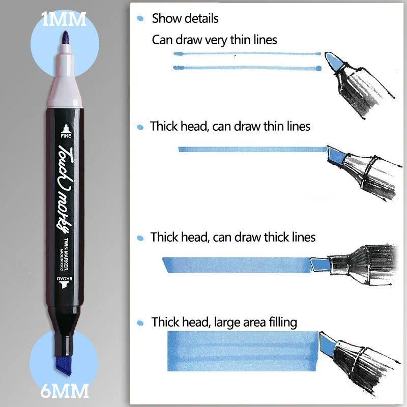 24-168 Colors Pens Markers Brush Drawing DIY Colour for Pain图片