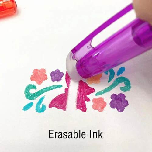 0.5mm Erasable Gel Pen Kawaii Colored Pens with Rubber for S