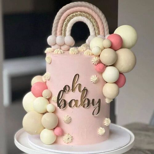 Boho Rainbow Birthday Cake Topper Handmade Cotton Rope Cake