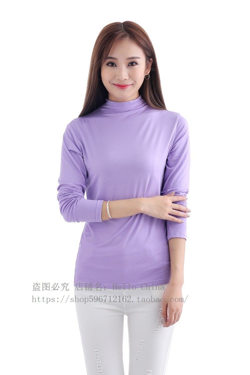莫代尔长袖高领打底衫打底秋衣T恤薄款高弹性 full sleeves top,女装/女士精品,T恤,淘宝优惠券,粉丝福利购,淘宝优惠卷
