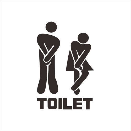 Creative Funny Toilet Wall/Door ers Bathroom Decoration Viny