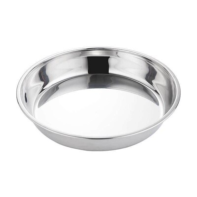 Stainless steel round plate large flat baking bowl tray