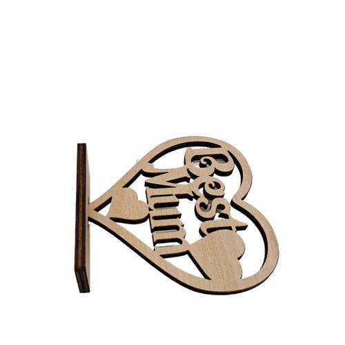 Wooden handicraft ornaments heart letter laser cutting wood