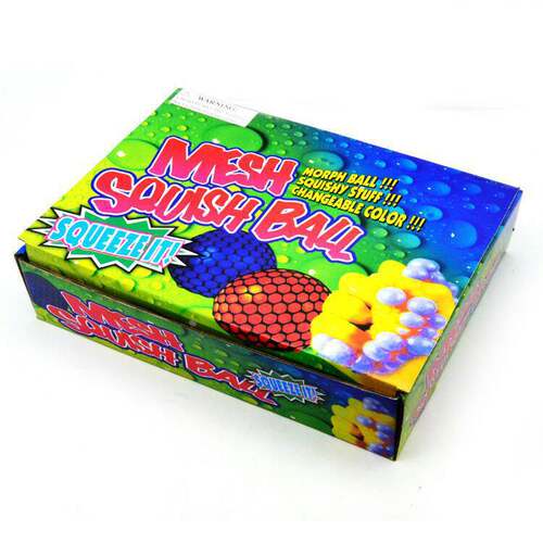 Gold powder Grape Squeeze Stress Ball Mesh Squishy Beads Toy