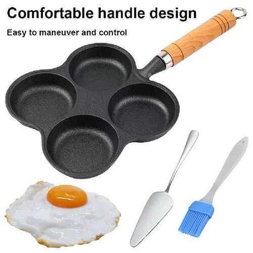 4 Cup Cast Iron Egg Frying Pan Nonstick Egg Cooker Pan