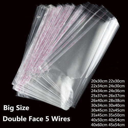 100 Pieces Clear Apparel Bags Self Seal Plastic Bags Wedding