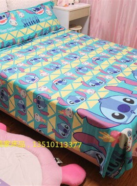 全棉卡通人枕长枕史迪仔史迪奇星际宝贝stich黄绿色 可订做