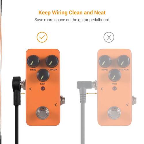 24 AWG Anti-Noise Guitar  Pedal Flat Patch Cable 6 In