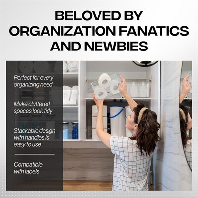 Clear Plastic Storage Bins Containers Pantry Organizers