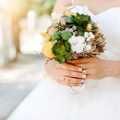 2 Pcs Pearl Accessories Bouquet Holders for Bride DIY
