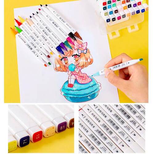 12 PCS Colored Manga markers set Water washable Children dra