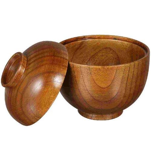 2 Pcs Wooden Bowl with Lid Bowls Lids Salad Fettuccine
