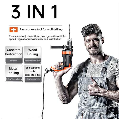 Impact Electric Drill AC220V 1000W/1280W 3000rpm Multifuncti