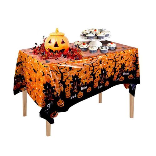 Halloween Decoration Tablecloth,Dipoable Pumpkin Spider Web