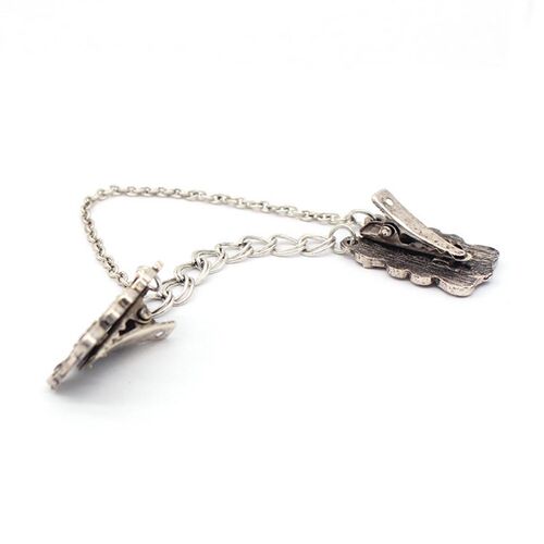Fashion Flower Carving Ancient Silver Brooch Retro Mens And
