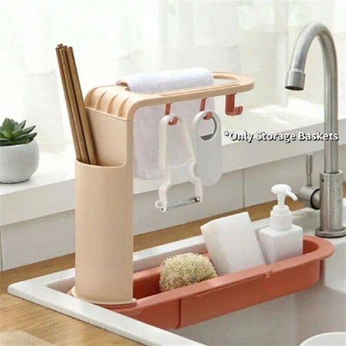 Sink Drain Rack Storage Basket Kitchen Gadgets Telescopic
