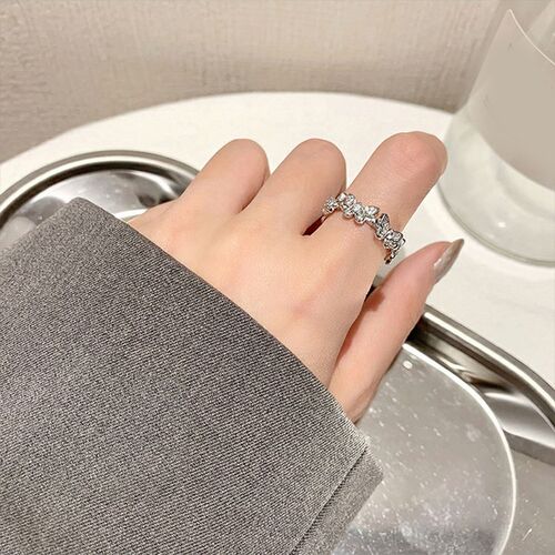 New Fashion Butterfly Rings Shiny Cubic Zirconia Leaves Geom