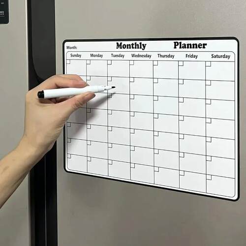 Magnetic Refrigerator Dry Erase Calendar Monthly Planner Whi