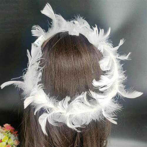 Luminous Light-Up Angel Halo Headbands LED Feather Wreath Cr