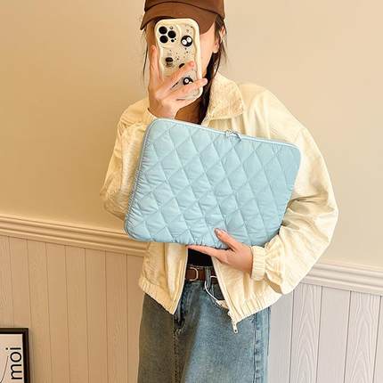 韩国云朵ipad内胆包 充棉菱格软乎乎ins13寸防震平板笔记本电脑包