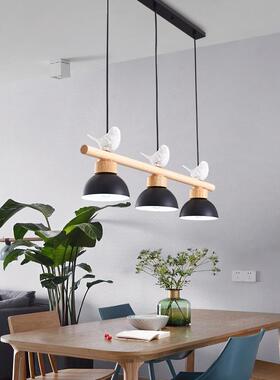 简约北欧个性小鸟餐厅吊灯 咖啡厅吧台LED三头吊灯 收银台灯具