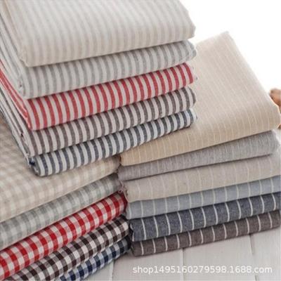 现货沙发布格子条纹色织棉麻 其他麻类面料麻布 家纺面料麻布色织