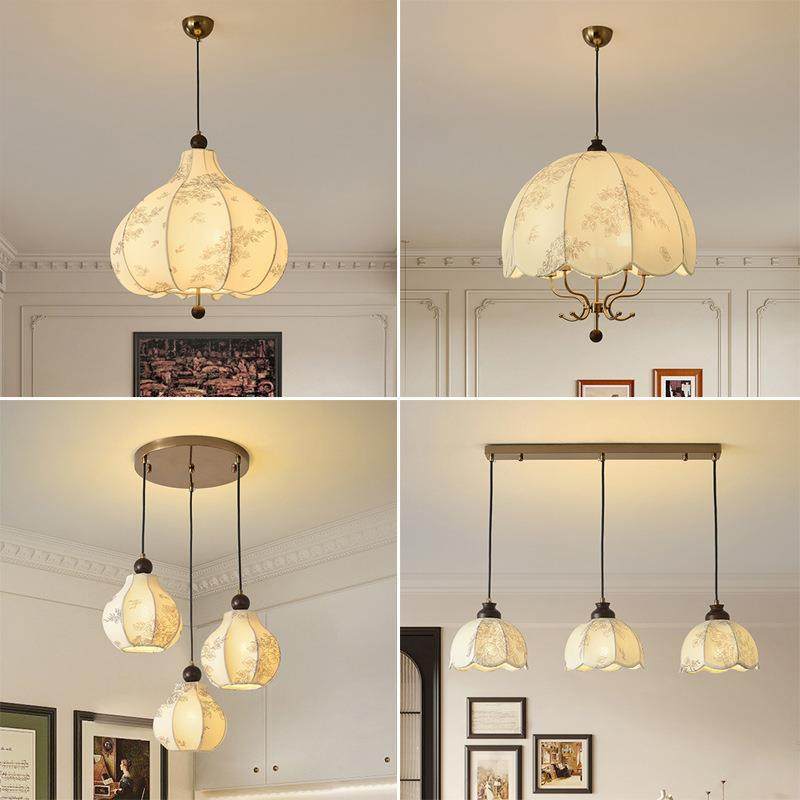 复古风法式卧室布艺吊灯花纹中古餐厅吧台南洋实木浪漫房间主灯具,家装灯饰光源,智能吊灯,淘宝优惠券,粉丝福利购,淘宝优惠卷