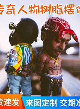 纪念传奇人物树脂工艺品纹身大师说唱歌手人物模型雕像创意摆件