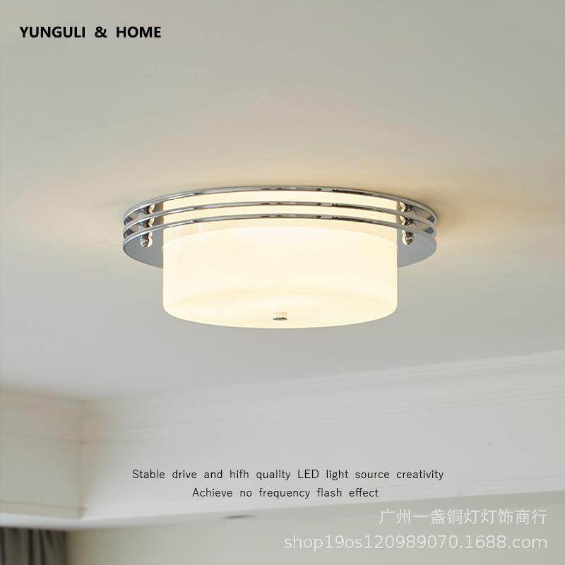 中古玻璃吸顶灯现代极简卧室灯北欧包豪斯玄关过道入户阳台灯,家装灯饰光源,客厅吸顶灯,淘宝优惠券,粉丝福利购,淘宝优惠卷