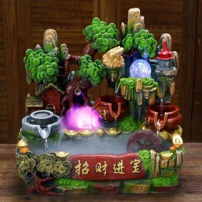 中号家山流水喷摆件室内山水景观阳台客厅庭院鱼池风水轮1858
