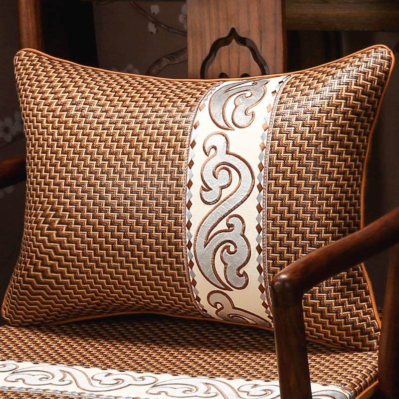 A6L夏季款中式腰枕靠垫沙发客厅藤席靠枕腰枕长方形靠背垫套含芯,居家布艺,抱枕被,淘宝优惠券,粉丝福利购,淘宝优惠卷