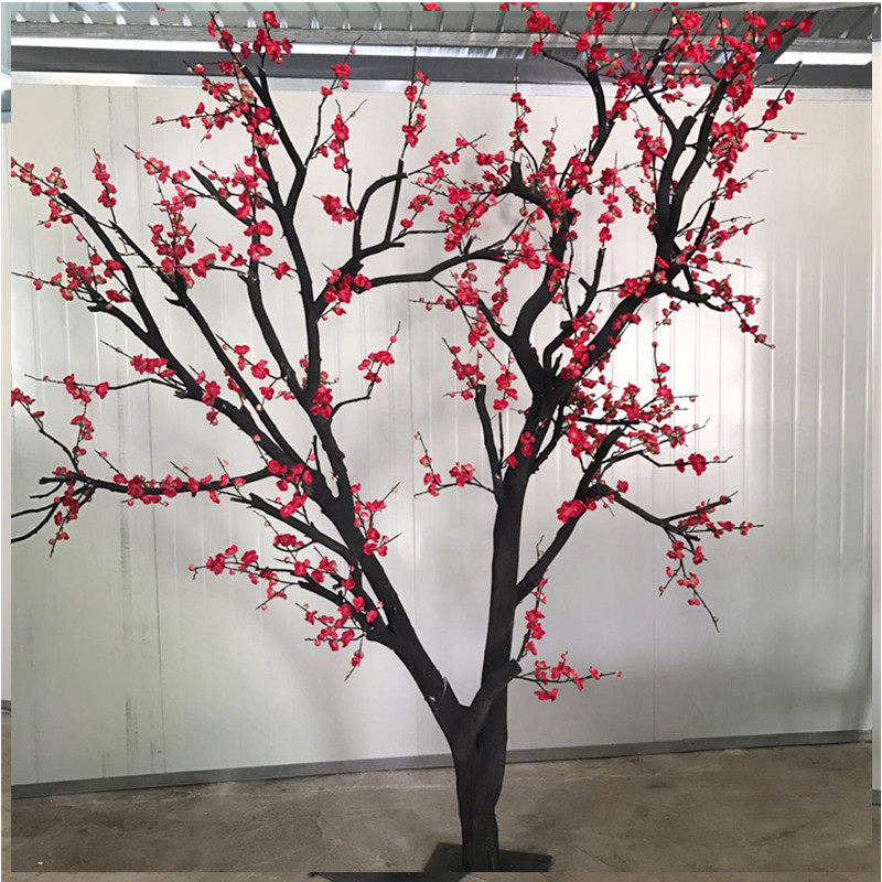 仿真梅花树大型新年客厅酒店装饰迎春花室内卧室假树盆景腊梅花枝