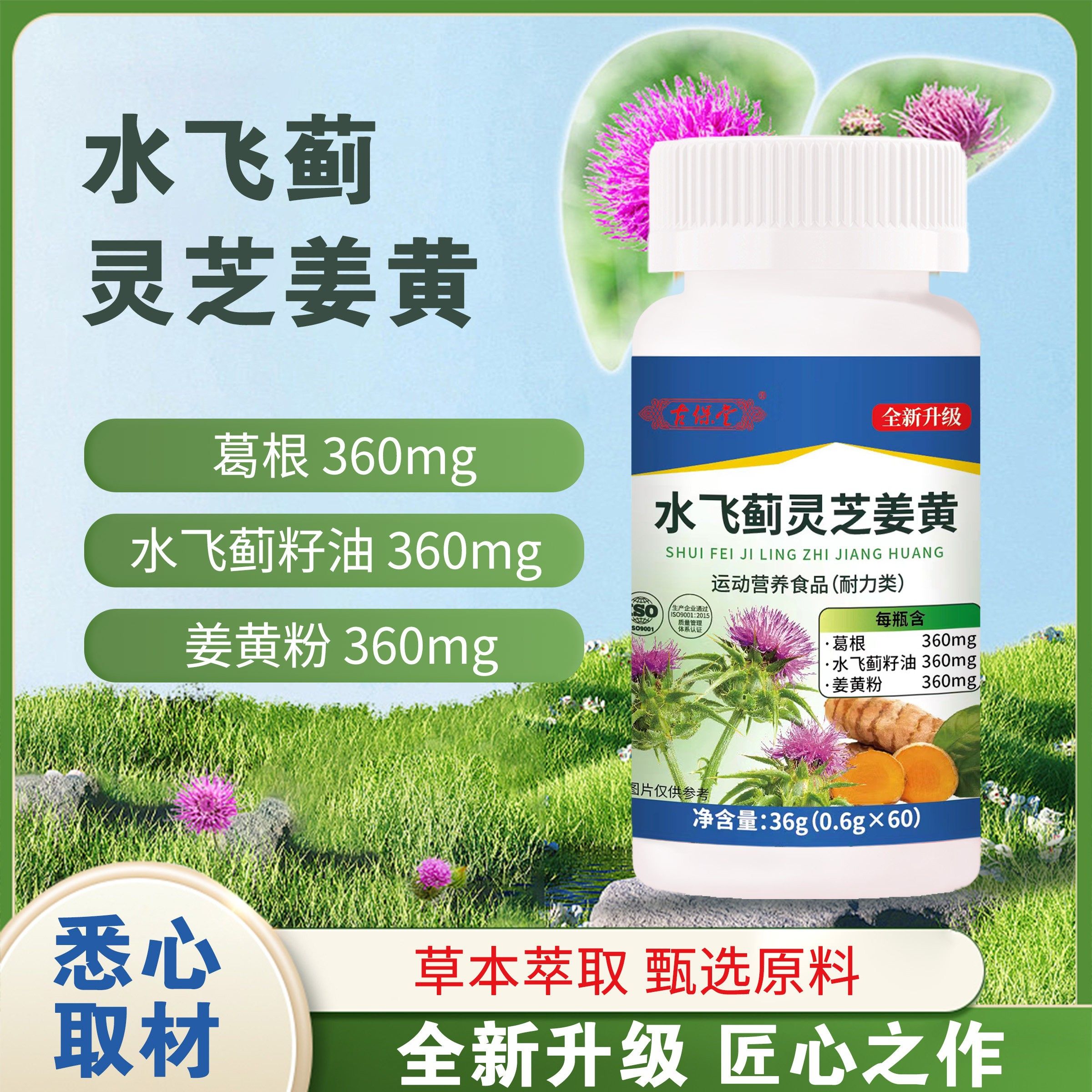 古保水堂飞蓟灵芝黄36g方正品等多姜种草GTR本植物配旗舰店