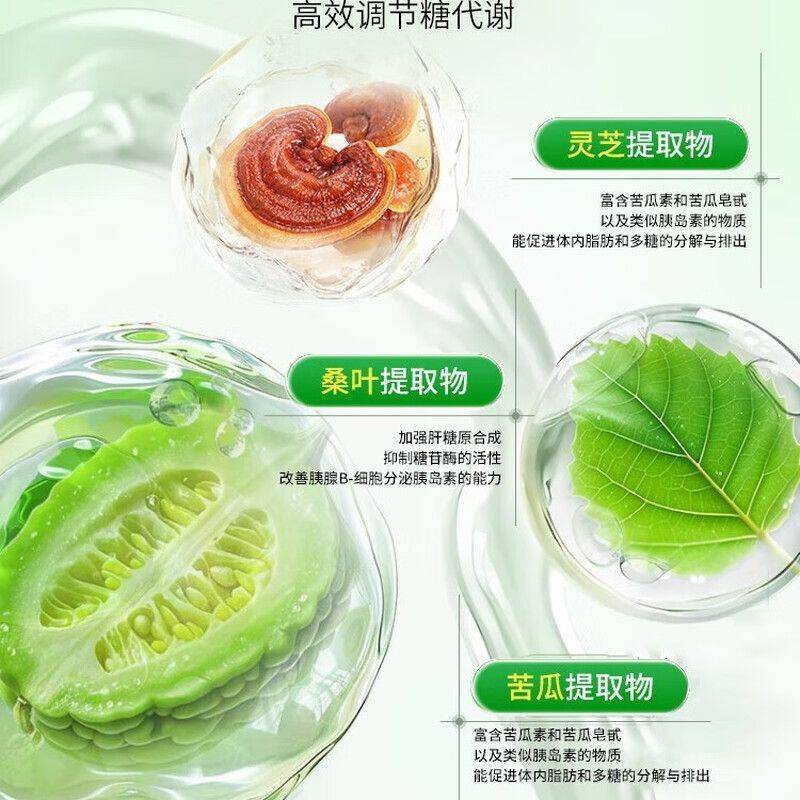 金源搭古牌力冠平铬衡宝中老调年灵芝苦瓜片辅RRG助i节血i糖健康