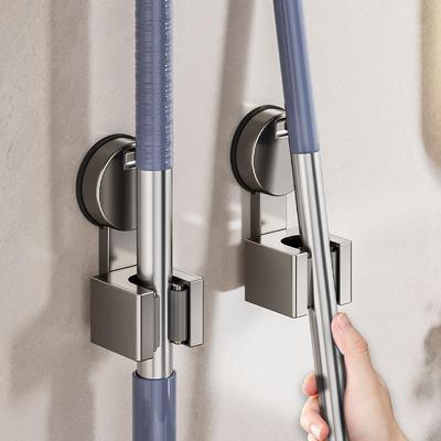 吸盘拖把夹挂钩免打孔卫生间强力固定挂架卡扣浴室壁挂拖布扫把架