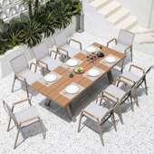 户外桌椅庭院别墅天台休闲椅室外防腐木露天花园防水桌椅组合