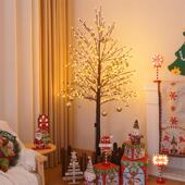 跨境爆款 圣诞节装 饰品花园庭院别墅户外酒店商场氛围布置发光树灯