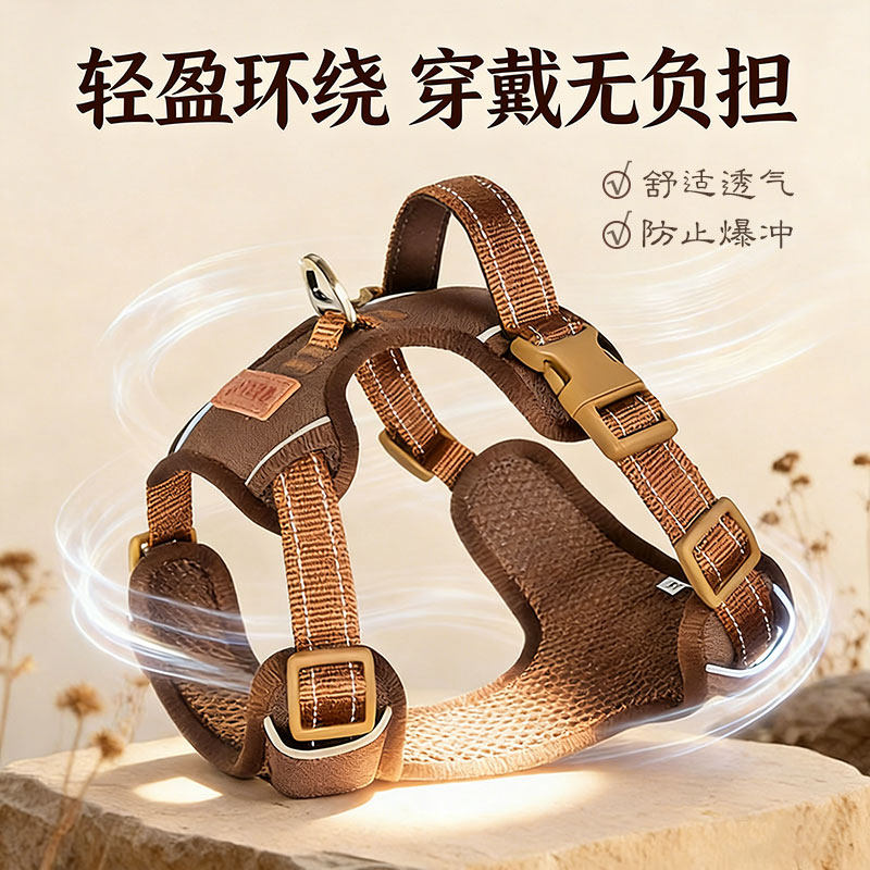 狗狗牵引绳背心式遛狗绳宠物胸背大中小型犬金毛柯基比熊外出专用图片