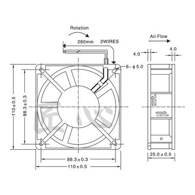 JHDFAN AC AXIAL FAN 11025B2H 220/240V 19/18W 0.09A轴流风机
