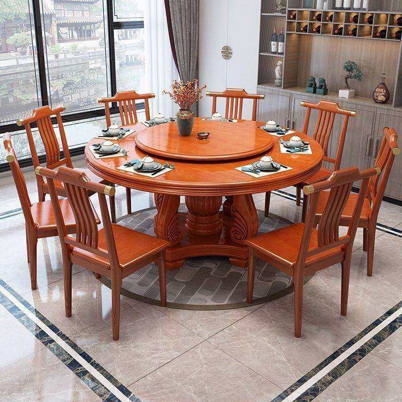 新中式实木餐桌椅组合家用大圆桌带转盘圆形吃饭桌子饭店电磁,鲜花速递/花卉仿真/绿植园艺,割草机/草坪机,淘宝优惠券,粉丝福利购,淘宝优惠卷