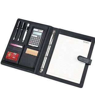 PU leather folder Padfolio multifunction organizer planner n
