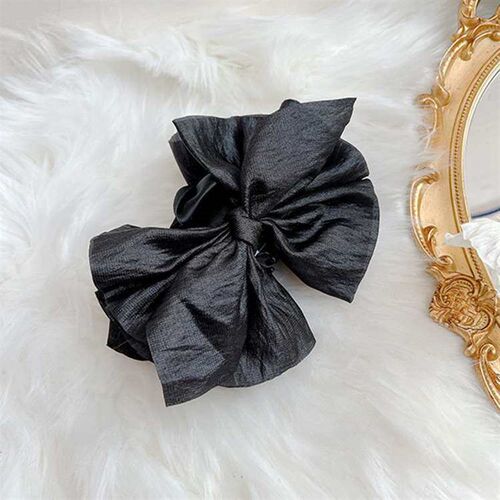 Grab clip low-key solid color bow large all-match black soli