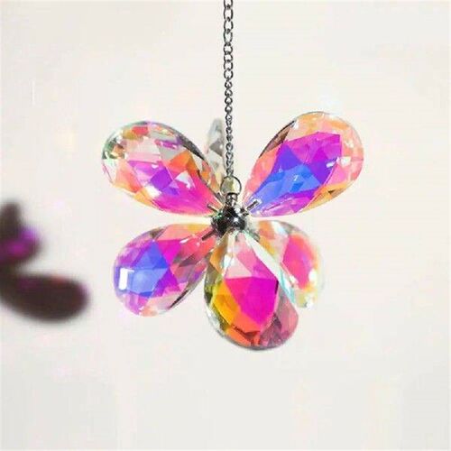 Funny 110mm Crystal Six Leaf Suncatcher DIY Crafts Hanging