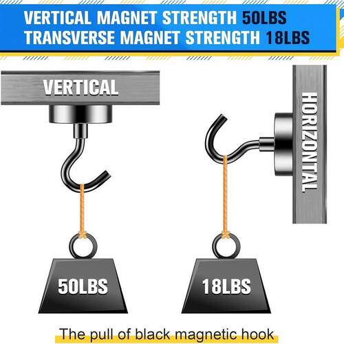 20 Pack Magnetic Hooks 50lbs Strong Magnetic Hooks Heavy Dut